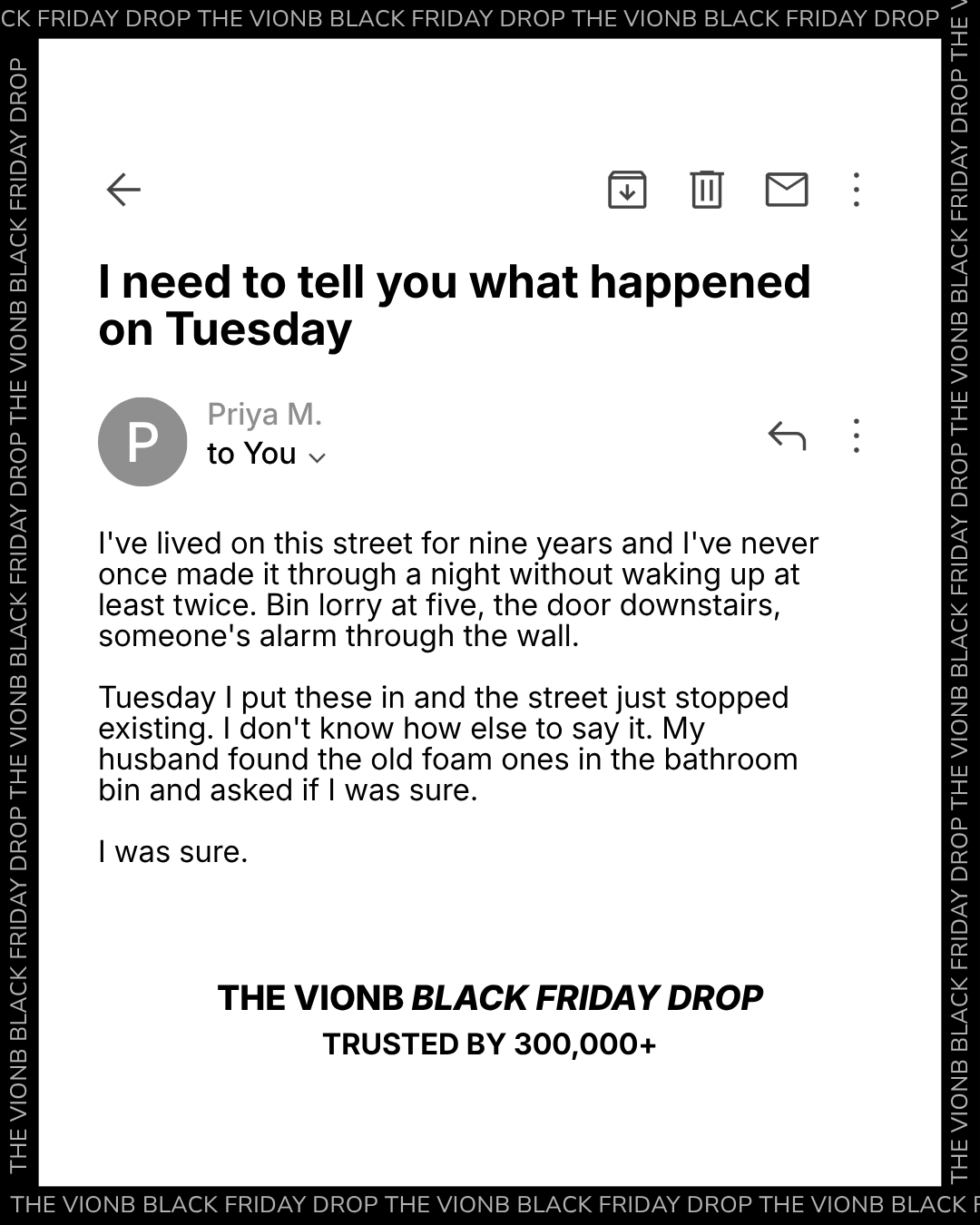 HUSH 05 the customer email — static ad creative