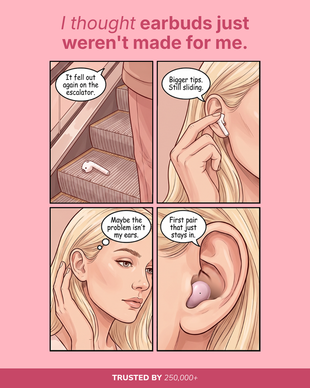 AIR 14 4 panel comic the small ears story — static ad creative