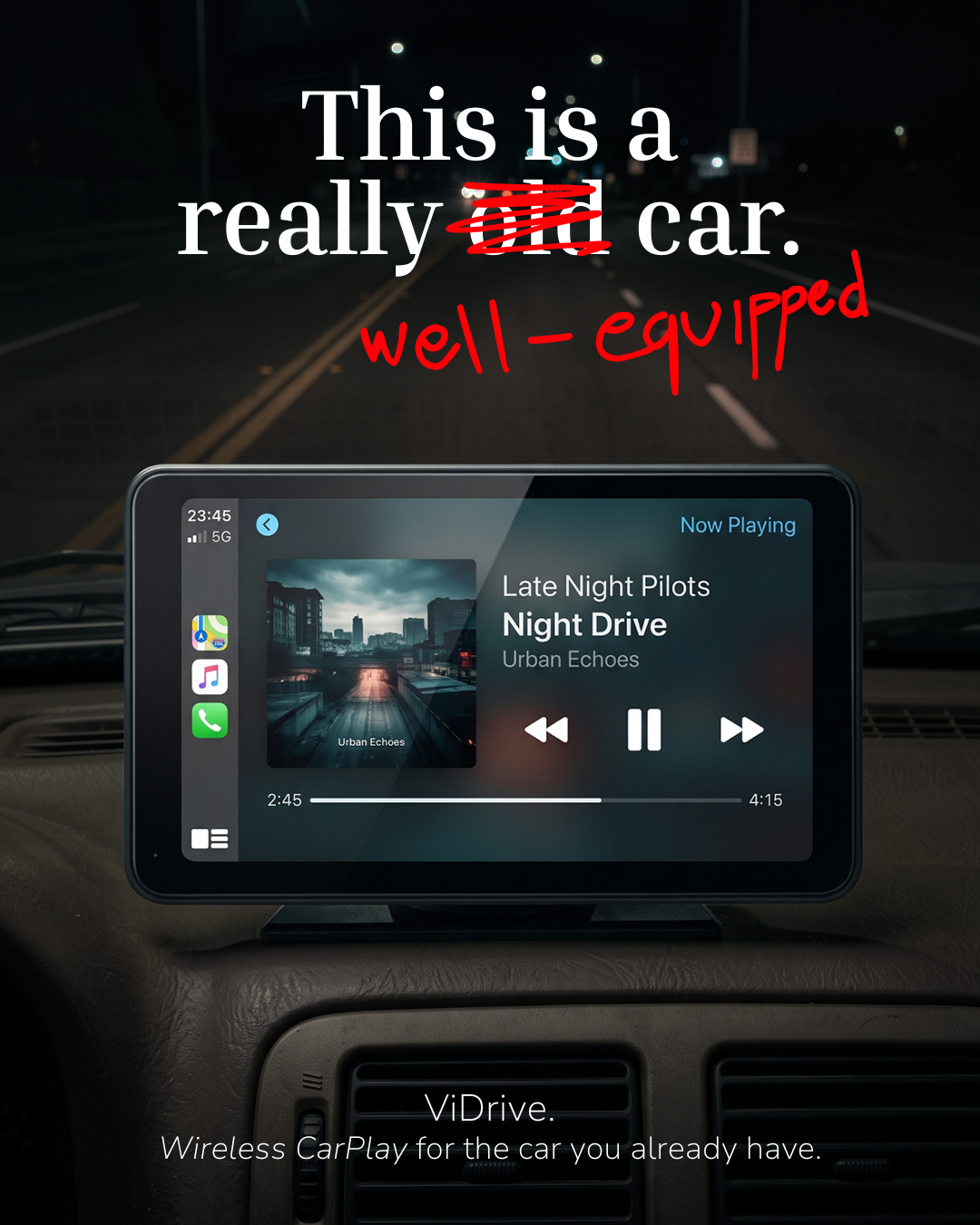 VIDRIVE 13 the struck word — static ad creative