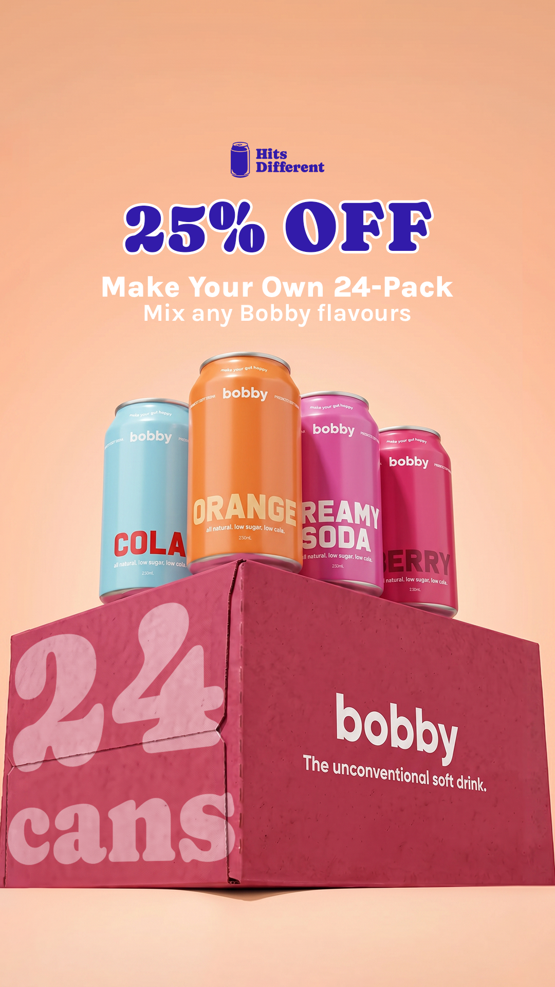 Bobby 24pk 25 off v2 9 16 — static ad creative