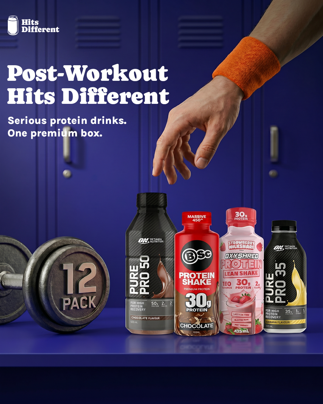 Protein Muscle Box Graphic v1 4 5 — static ad creative